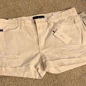 White distressed KanCan jean shorts sz 29